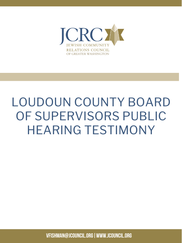 JCRC Testimony to Loudoun County Board of Supervisors September 2024