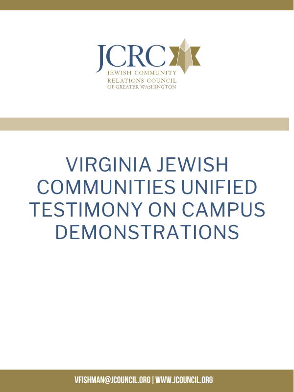 Virginia Jewish Communities Unified Testimony 9.17.24 Senate Education Hearing